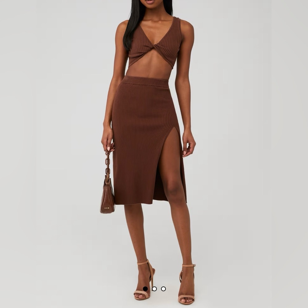 Line & Dot NWT Women’s Brown Celia Set Skirt and Top‎ Size L